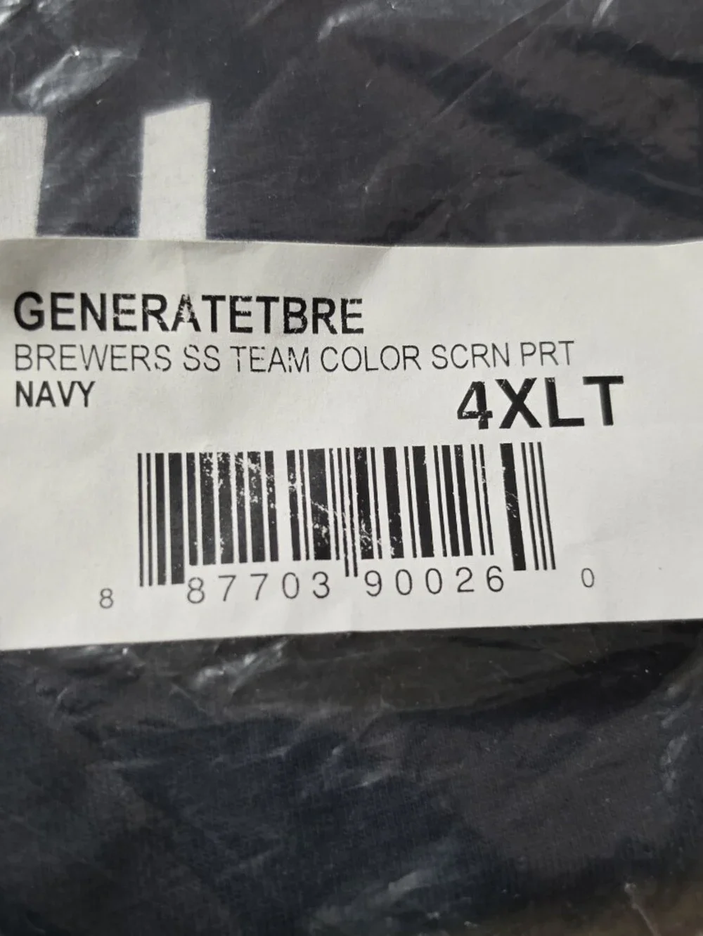 New Milwaukee Brewers T-Shirt Majestic MLB Baseball Navy Blue Big & Tall 4XLT